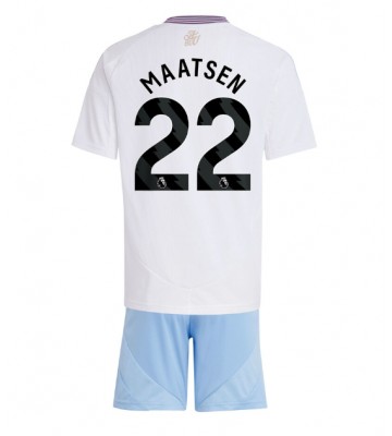 Aston Villa Ian Maatsen #22 Segunda Equipación Niños 2024-25 Manga Corta (+ Pantalones cortos)